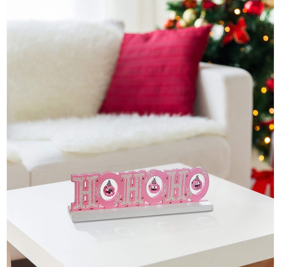Image 737008_ALTMORE1.jpg, Product 737-008 / Price $19.99, IH Casa Décor Wooden Tabletop Sign (Ho Ho Ho, with disco balls) from IH Casa Decor on TSC.ca's Home & Garden department