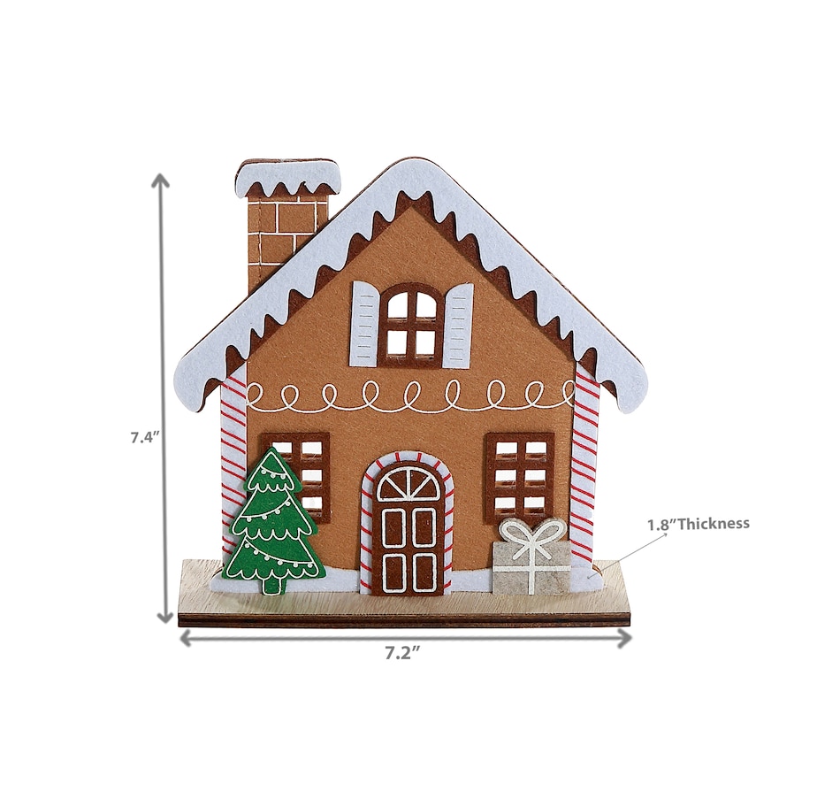 Image 737048_ALTMORE2.jpg, Product 737-048 / Price $19.99, IH Casa Décor Felt Gingerbread House on Wooden Base (set of 2) from IH Casa Decor on TSC.ca's Home & Garden department