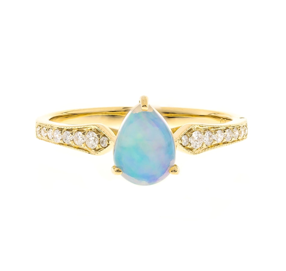 Jewellery - Rings - Cirari 14K Yellow Gold Ethiopian Opal & Diamond ...