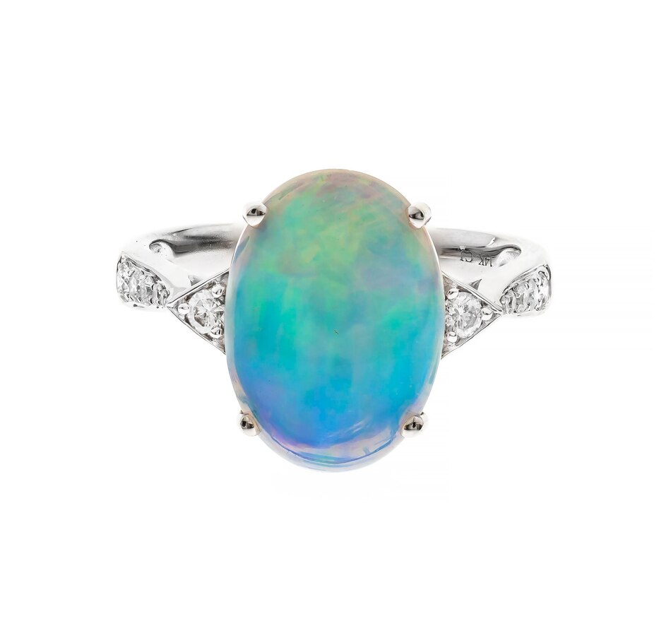 Jewellery - Rings - Cirari 14K White Gold Ethiopian Opal & Diamond Ring ...