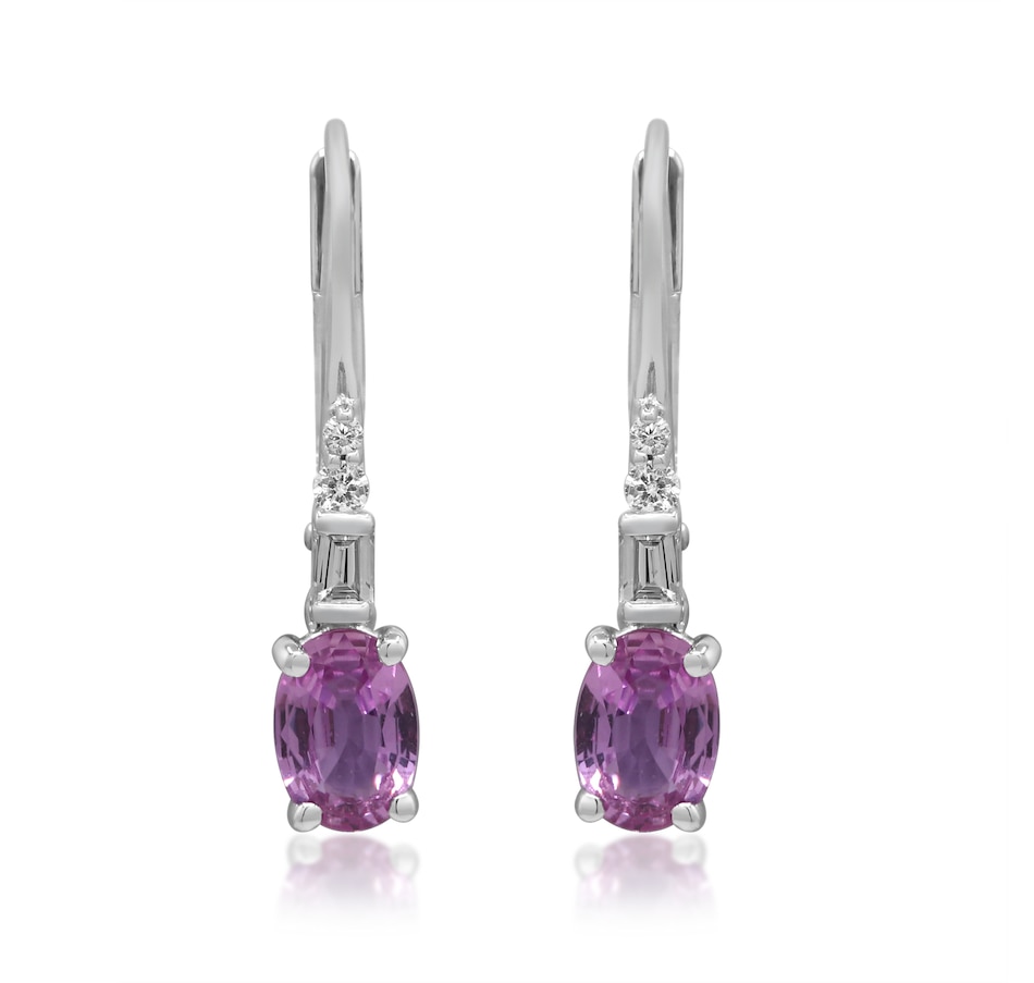 Image 737129.jpg, Product 737-129 / Price $949.99, Gem Creations 14K White Gold Pink Sapphire & Diamond Drop Earrings from Gem Creations on TSC.ca's Jewellery department