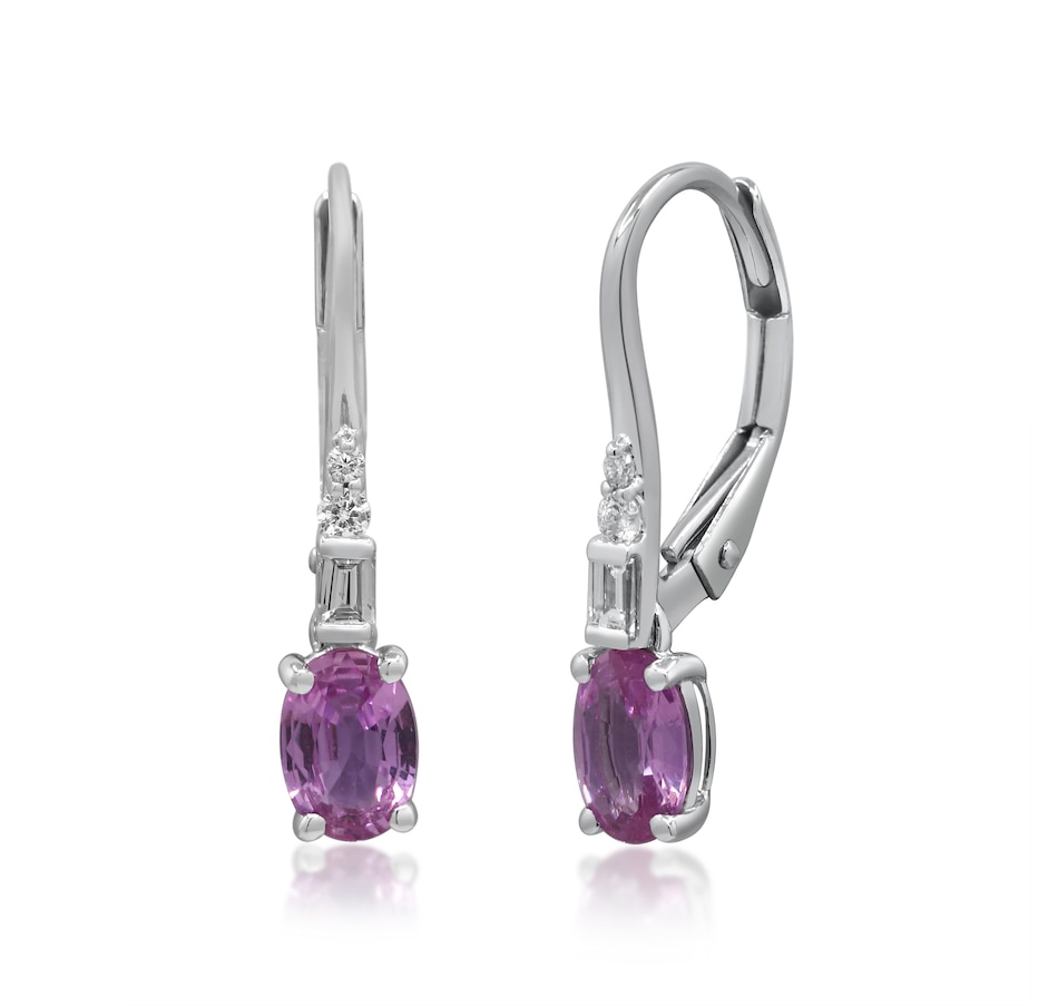 Image 737129_ALTMORE1.jpg, Product 737-129 / Price $949.99, Gem Creations 14K White Gold Pink Sapphire & Diamond Drop Earrings from Gem Creations on TSC.ca's Jewellery department