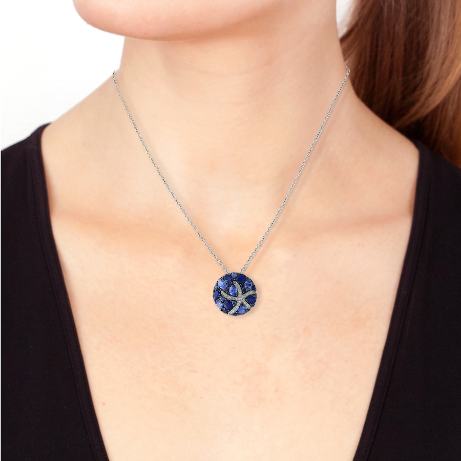 Image 737134_ALTMORE1.jpg, Product 737-134 / Price $2,799.99, EFFY 14K White Gold Multi Sapphire & Diamond Pendant with Chain from Effy Jewellery on TSC.ca's Jewellery department