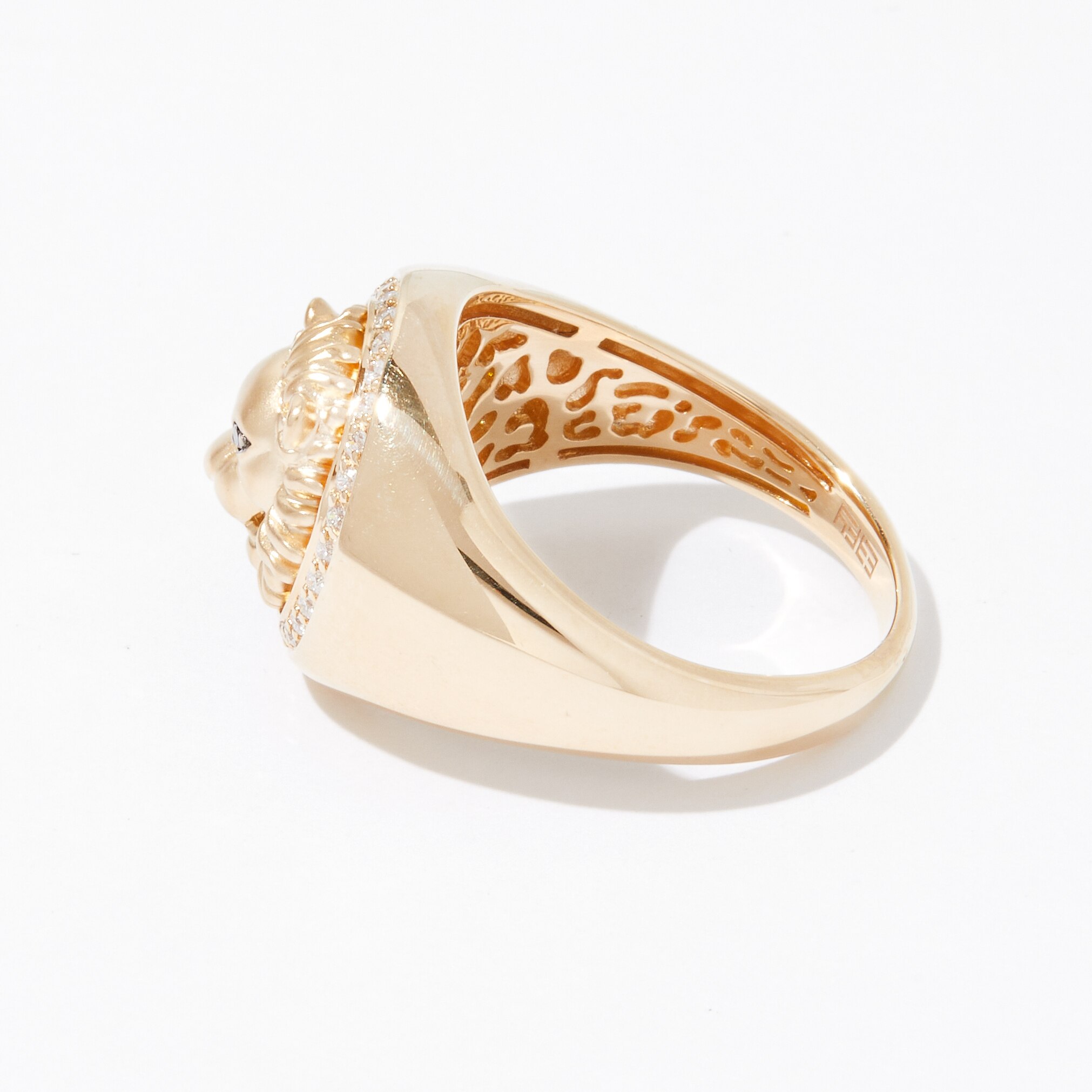 EFFY 14K Yellow Gold Black White Diamond Men s Ring