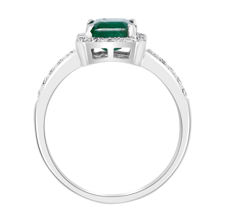 Jewellery - Rings - EFFY 14K White Gold Natural Emerald and Diamond ...