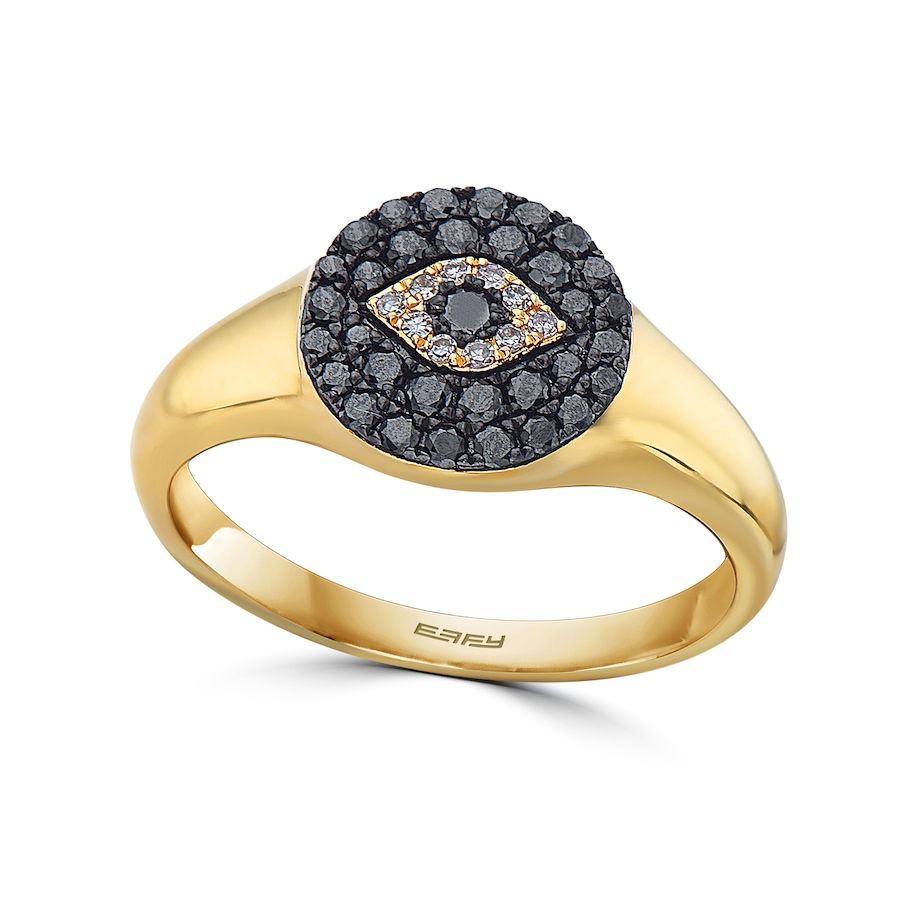 Image 737166.jpg, Product 737-166 / Price $1,699.99, EFFY 14K Yellow Gold Black and White Diamond Evil Eye Ring from Effy Jewellery on TSC.ca's Jewellery department