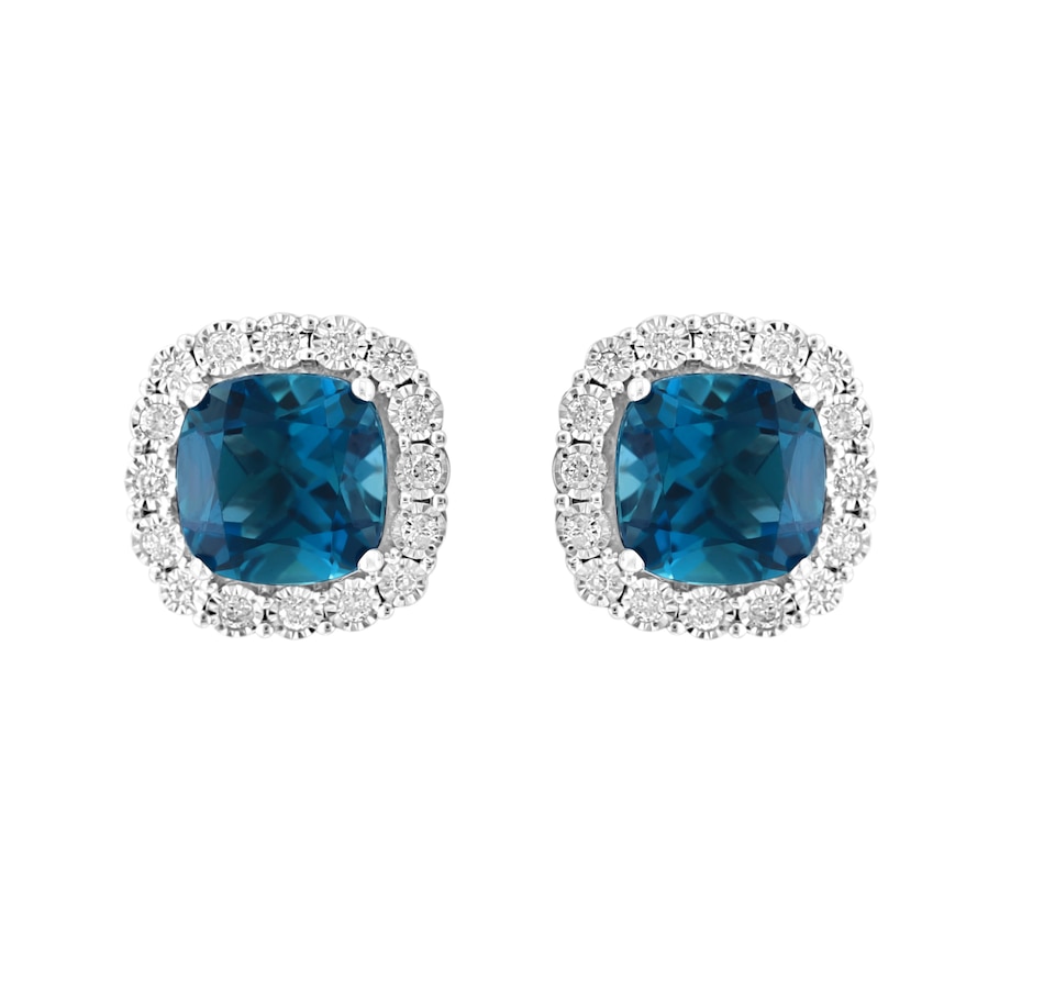 Image 737173.jpg, Product 737-173 / Price $1,599.99, EFFY 14K White Gold London Blue Topaz & Diamond Stud Earrings from Effy Jewellery on TSC.ca's Jewellery department
