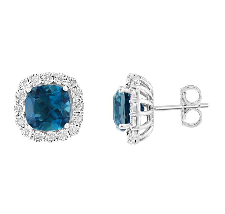 Image 737173_ALTMORE1.jpg, Product 737-173 / Price $1,599.99, EFFY 14K White Gold London Blue Topaz & Diamond Stud Earrings from Effy Jewellery on TSC.ca's Jewellery department