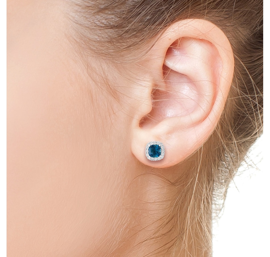 Image 737173_ALTMORE2.jpg, Product 737-173 / Price $1,599.99, EFFY 14K White Gold London Blue Topaz & Diamond Stud Earrings from Effy Jewellery on TSC.ca's Jewellery department