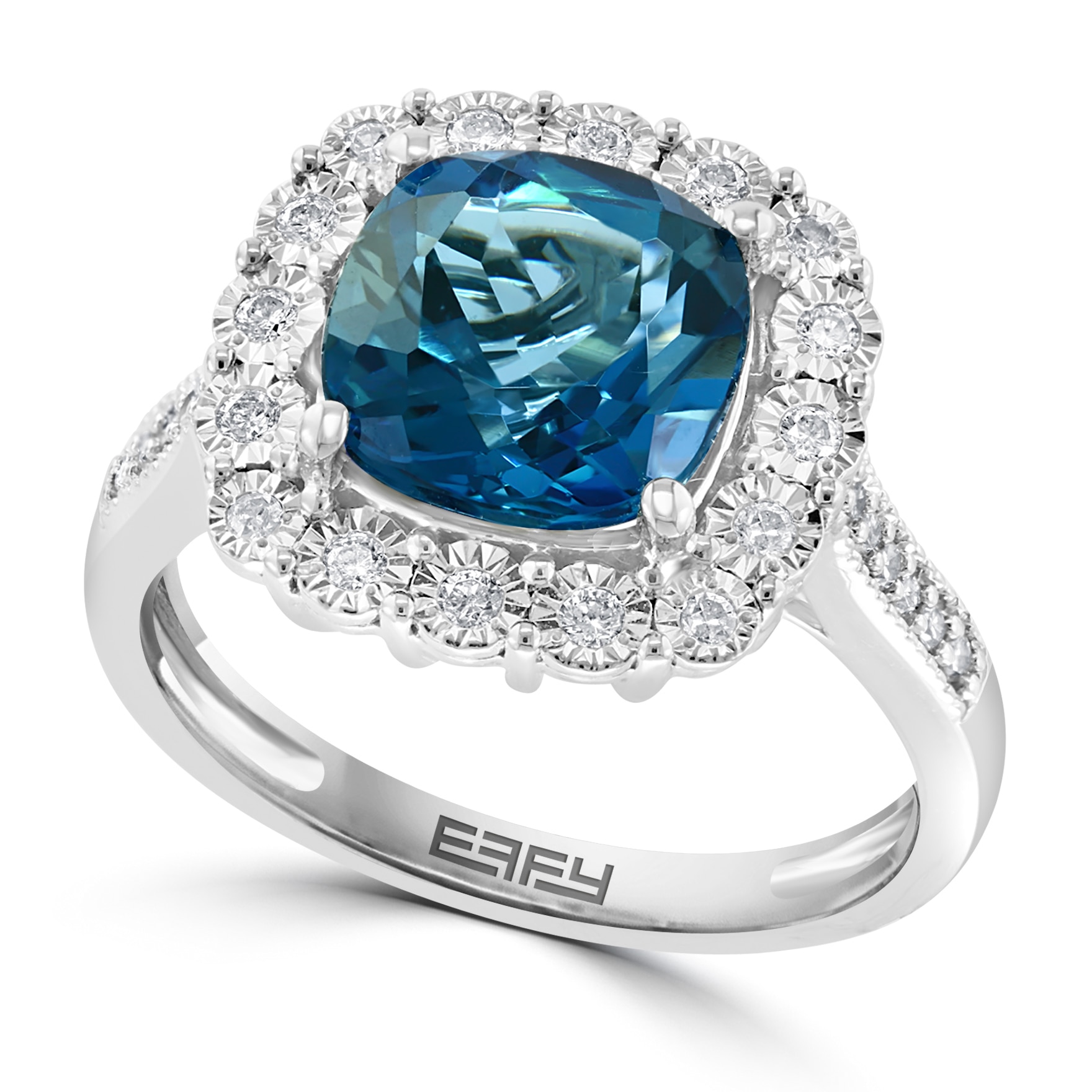 Jewellery Rings EFFY 14K White Gold London Blue Topaz