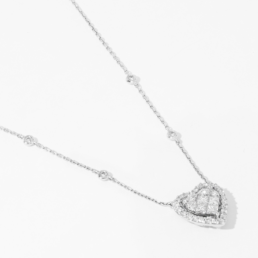 Image 737186.jpg, Product 737-186 / Price $2,599.99, 14K White Gold Heart Diamond Pendant Necklace from Diamond Show on TSC.ca's Jewellery department