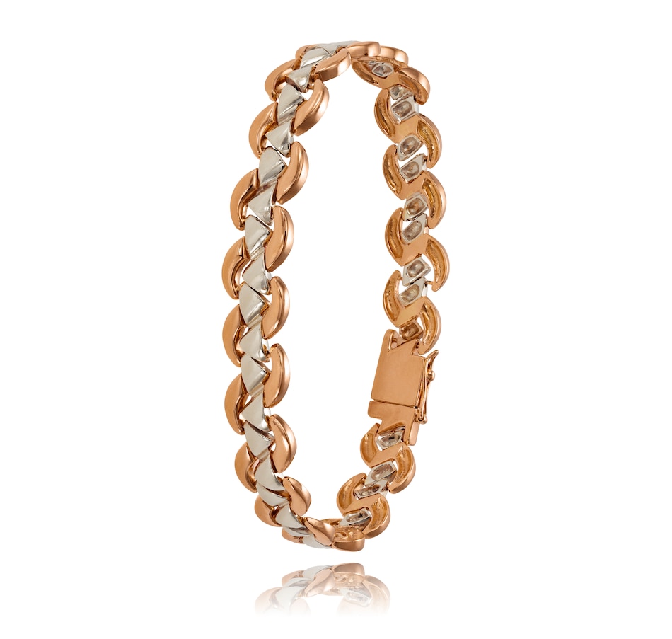 Image 737260.jpg, Product 737-260 / Price $4,995.00, Gentleman's 14K Rose and White Gold Fancy Link Bracelet from Estate Originals on TSC.ca's Jewellery department