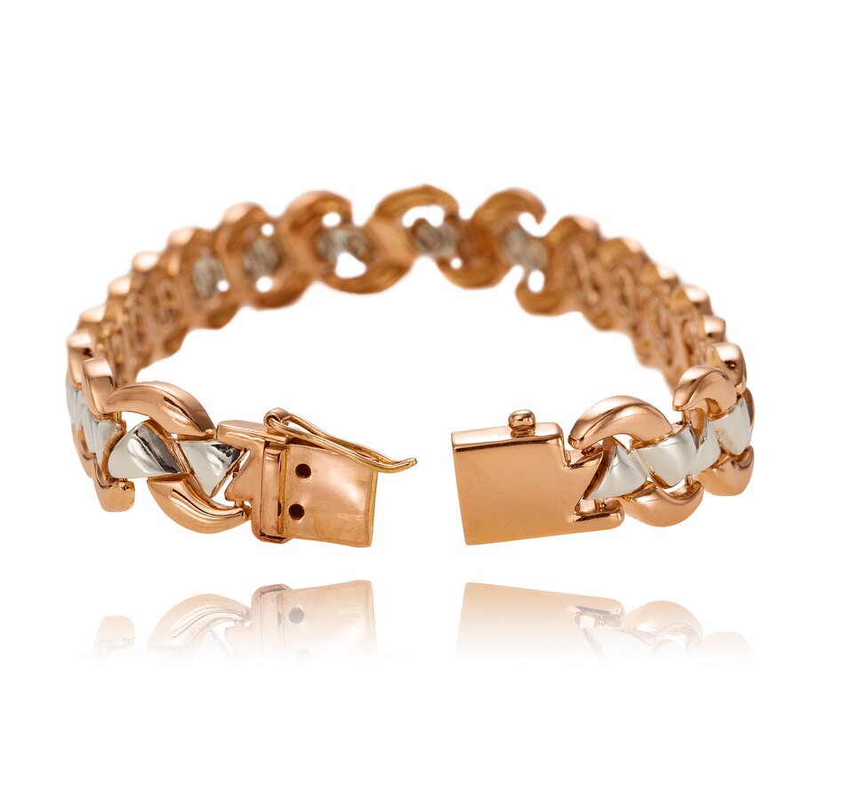 Image 737260_ALTMORE2.jpg, Product 737-260 / Price $4,995.00, Gentleman's 14K Rose and White Gold Fancy Link Bracelet from Estate Originals on TSC.ca's Jewellery department