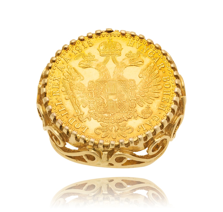Image 737263_ALTMORE1.jpg, Product 737-263 / Price $1,495.00, 24K Austrian Ducat Coin Ring with a Custom Made 14K Yellow Gold Setting from Estate Originals on TSC.ca's Jewellery department
