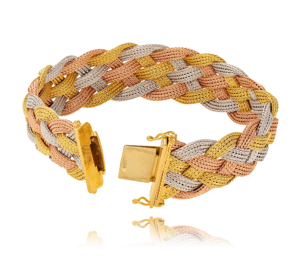Image 737266_ALTMORE2.jpg, Product 737-266 / Price $5,995.00, 18K Yellow, White and Rose Gold 5-Strand Braided Woven Mesh Bracelet from Estate Originals on TSC.ca's Jewellery department