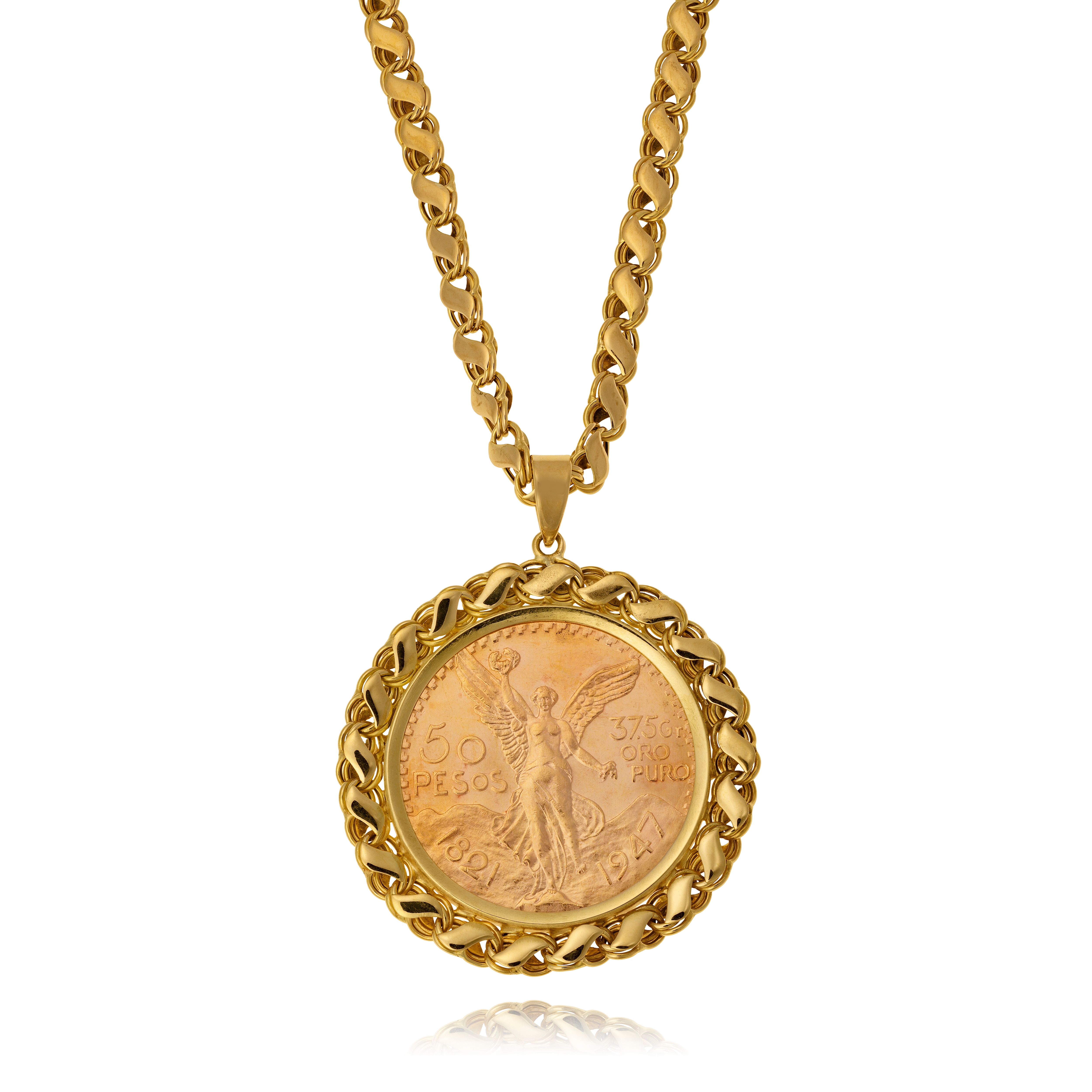 Plain gold coin on sale necklace