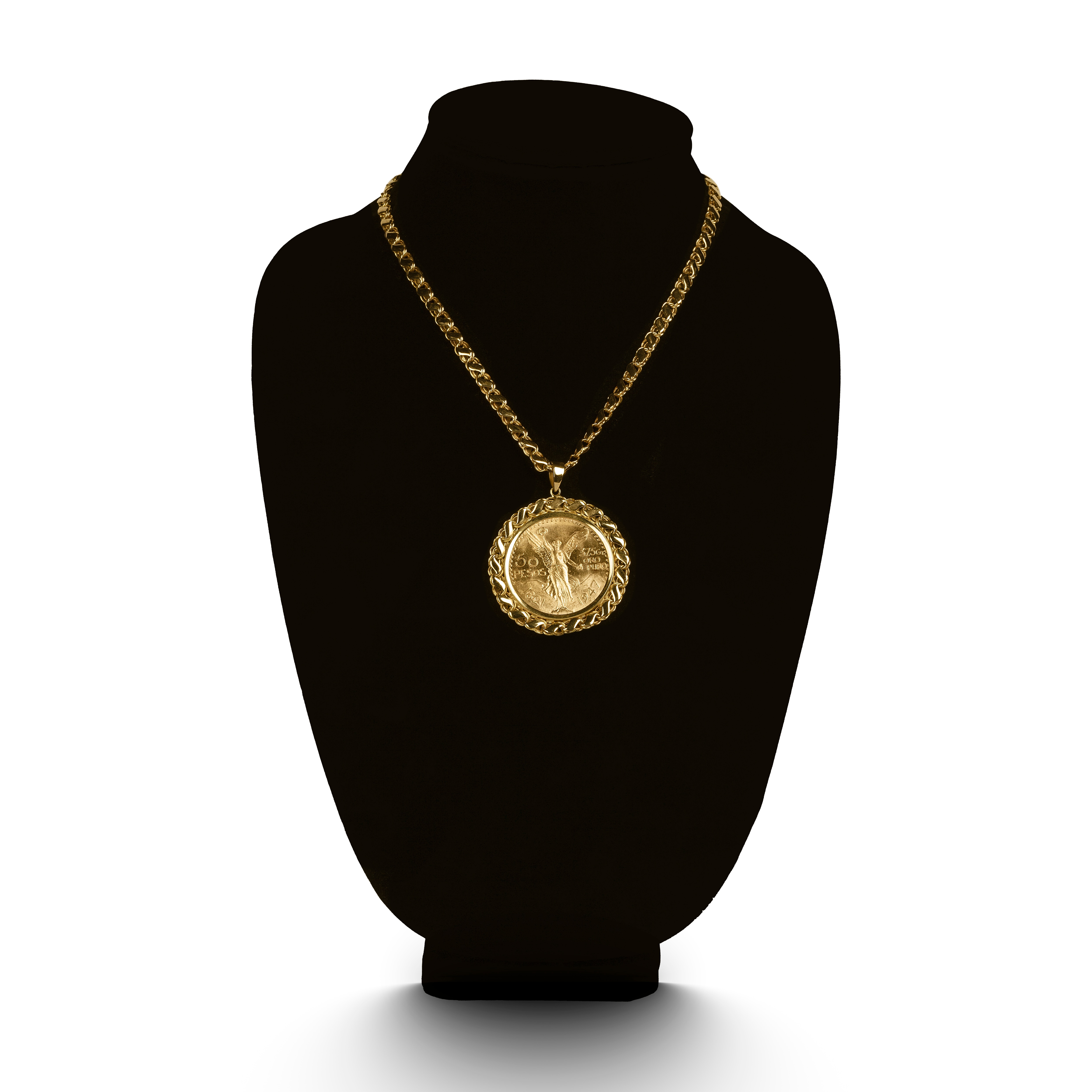 18k coin necklace.-