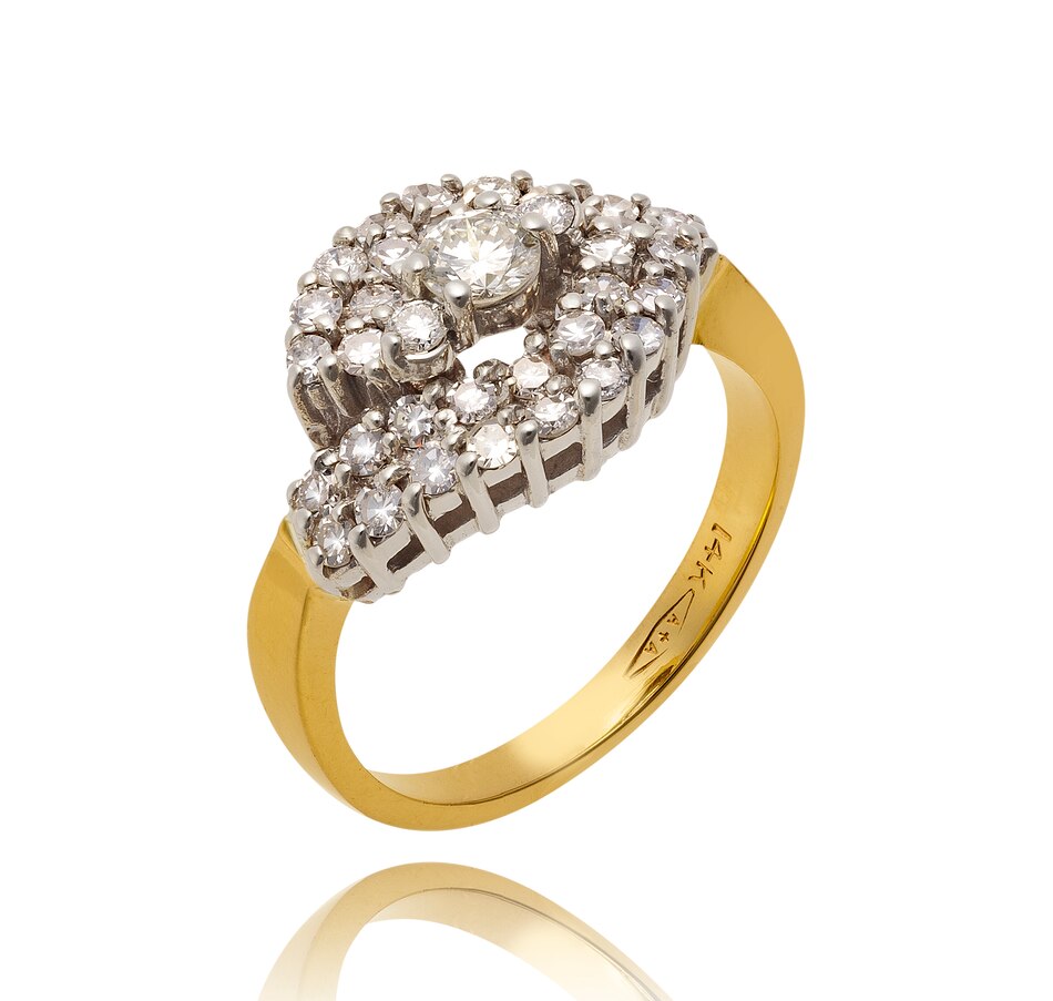 Image 737270_ALTMORE3.jpg, Product 737-270 / Price $2,695.00, 14K Yellow and White Gold Cluster Style Diamond Engagement Ring with Matching Fitted Jacket from Estate Originals on TSC.ca's Jewellery department