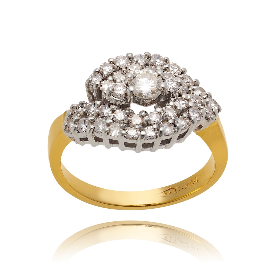 Image 737270_ALTMORE4.jpg, Product 737-270 / Price $2,695.00, 14K Yellow and White Gold Cluster Style Diamond Engagement Ring with Matching Fitted Jacket from Estate Originals on TSC.ca's Jewellery department