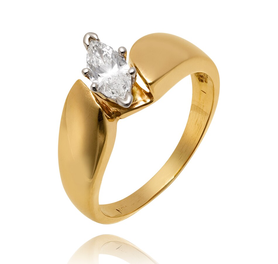 Image 737271.jpg, Product 737-271 / Price $2,295.00, 14K Yellow and White Gold .55 Carat Marquise Diamond Ring from Estate Originals on TSC.ca's Jewellery department