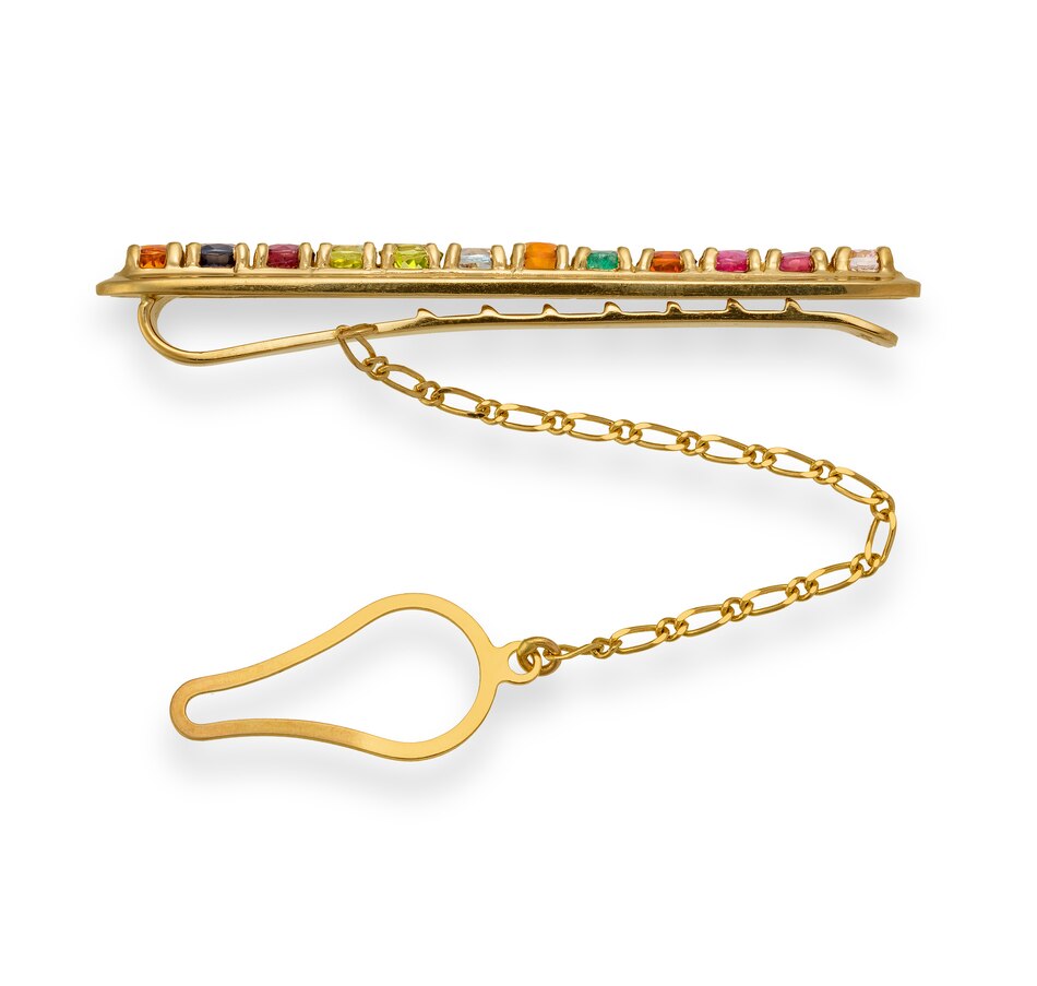 Image 737288_ALTMORE1.jpg, Product 737-288 / Price $1,295.00, 14K Yellow Gold Multi-Gemstone Tie Bar from Estate Originals on TSC.ca's Jewellery department