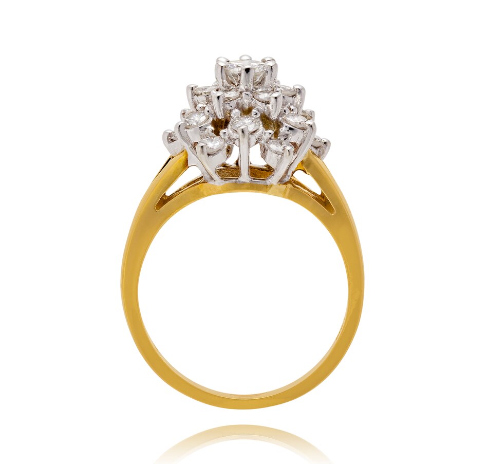 Jewellery Rings Cluster Estate Originals 14K Yellow Gold and