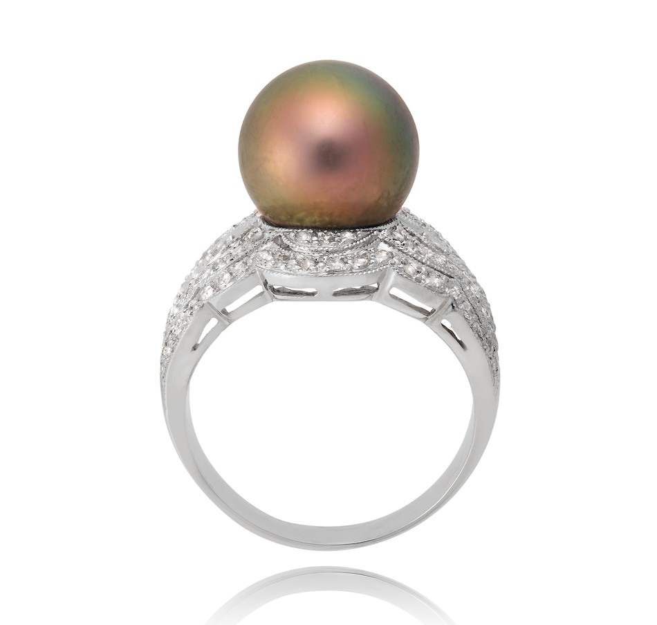 Image 737335_ALTMORE2.jpg, Product 737-335 / Price $2,495.00, Estate Originals 18K White Gold Art Deco Black Tahitian Cultured Pearl and Diamond Ring from Estate Originals on TSC.ca's Jewellery department
