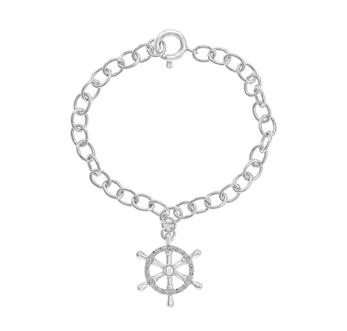 EFFY Silver Sterling Silver Diamond Helm Drop Bracelet