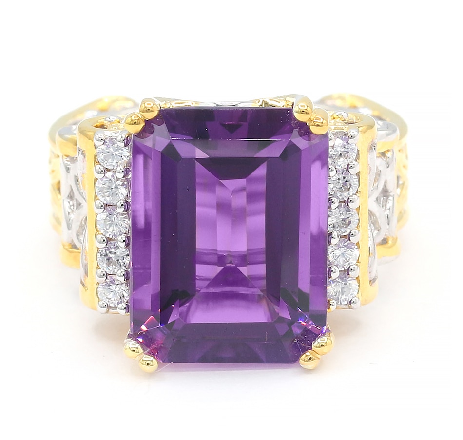 Image 737385.jpg, Product 737-385 / Price $279.99, Gems En Vogue Palladium Silver Dark Amethyst & White Zircon Ring from Gems En Vogue on TSC.ca's Jewellery department