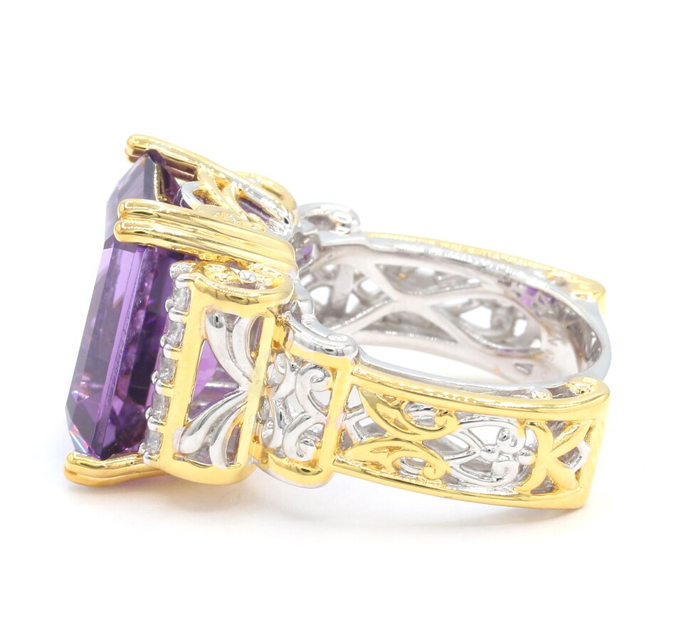 Image 737385_ALTMORE1.jpg, Product 737-385 / Price $279.99, Gems En Vogue Palladium Silver Dark Amethyst & White Zircon Ring from Gems En Vogue on TSC.ca's Jewellery department