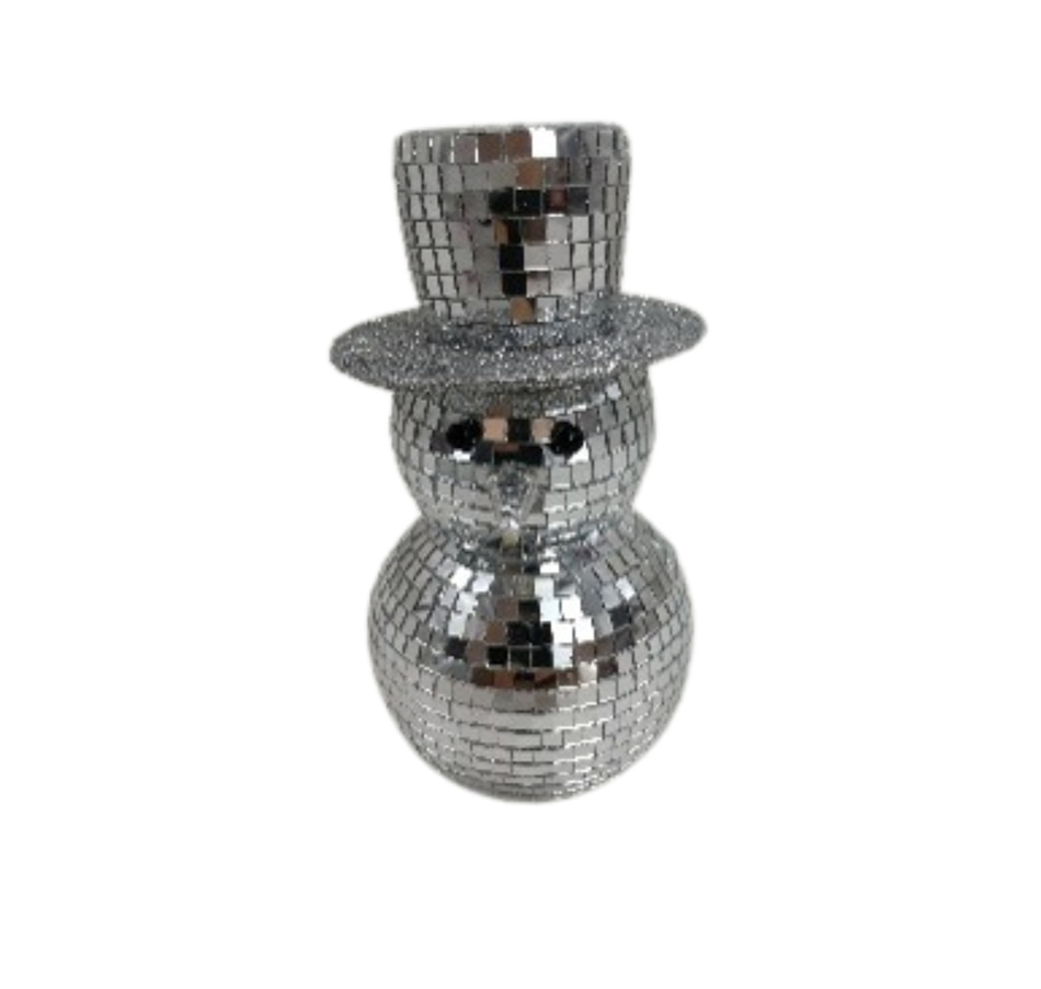 Image 737511.jpg, Product 737-511 / Price $19.99, IH Casa Décor Disco Snowman with Hat Décor (silver) from IH Casa Decor on TSC.ca's Home & Garden department