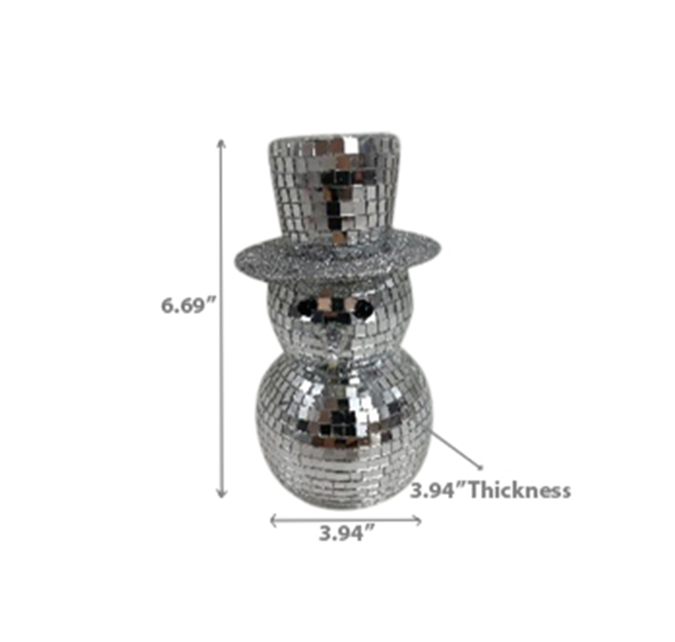 Image 737511_ALTMORE2.jpg, Product 737-511 / Price $19.99, IH Casa Décor Disco Snowman with Hat Décor (silver) from IH Casa Decor on TSC.ca's Home & Garden department