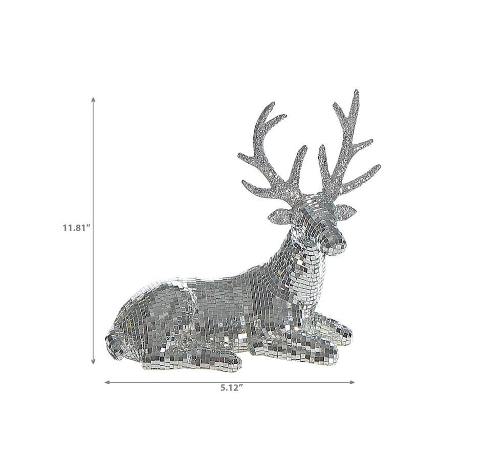 Image 737513_ALTMORE2.jpg, Product 737-513 / Price $64.99, IH Casa Décor Disco Sitting Reindeer Décor (silver) from IH Casa Decor on TSC.ca's Home & Garden department