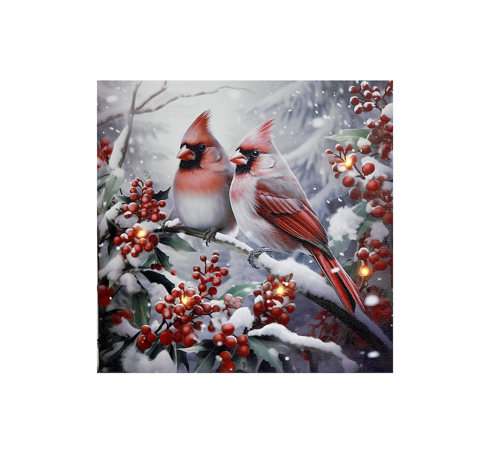 Image 737535.jpg, Product 737-535 / Price $29.99, IH Casa Décor LED Canvas Wall Art with Timer (cardinal with berries) from IH Casa Decor on TSC.ca's Home & Garden department