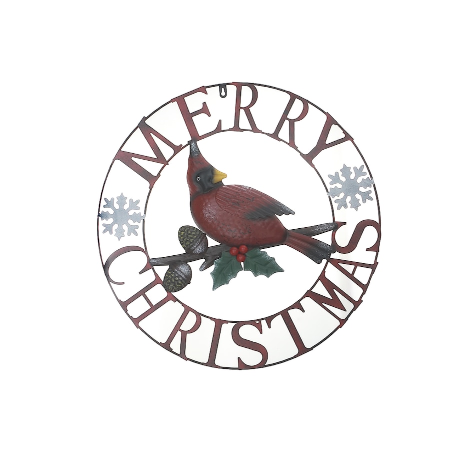 Image 737543.jpg, Product 737-543 / Price $59.99, IH Casa Décor 24" Metal Cardinal Wheel Décor (Merry Christmas) from IH Casa Decor on TSC.ca's Home & Garden department