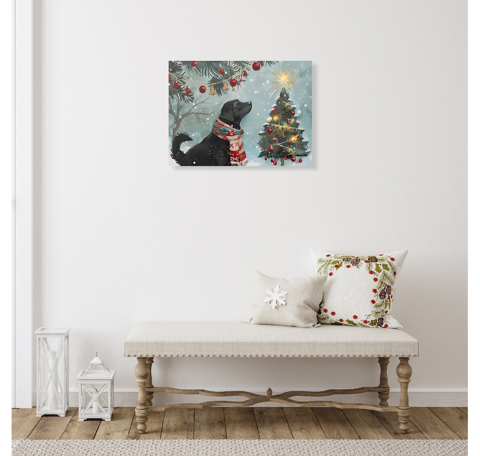 Image 737549_ALTMORE1.jpg, Product 737-549 / Price $24.99, IH Casa Décor LED Canvas Wall Art (dog looking at Christmas tree) from IH Casa Decor on TSC.ca's Home & Garden department