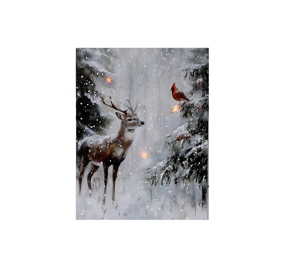 Image 737550.jpg, Product 737-550 / Price $24.99, IH Casa Décor LED Canvas Wall Art (deer in winter forest) from IH Casa Decor on TSC.ca's Home & Garden department