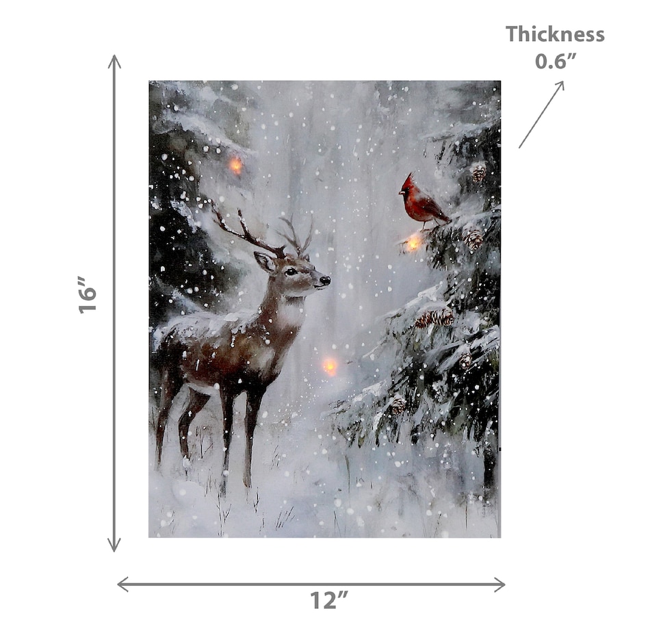 Image 737550_ALTMORE2.jpg, Product 737-550 / Price $24.99, IH Casa Décor LED Canvas Wall Art (deer in winter forest) from IH Casa Decor on TSC.ca's Home & Garden department