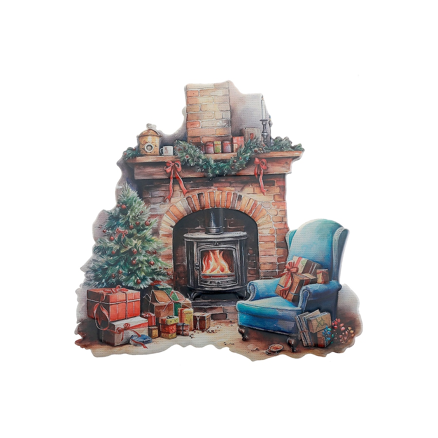 Image 737569.jpg, Product 737-569 / Price $39.99, IH Casa Décor Embossed Metal Sign (holiday fireplace) from IH Casa Decor on TSC.ca's Home & Garden department