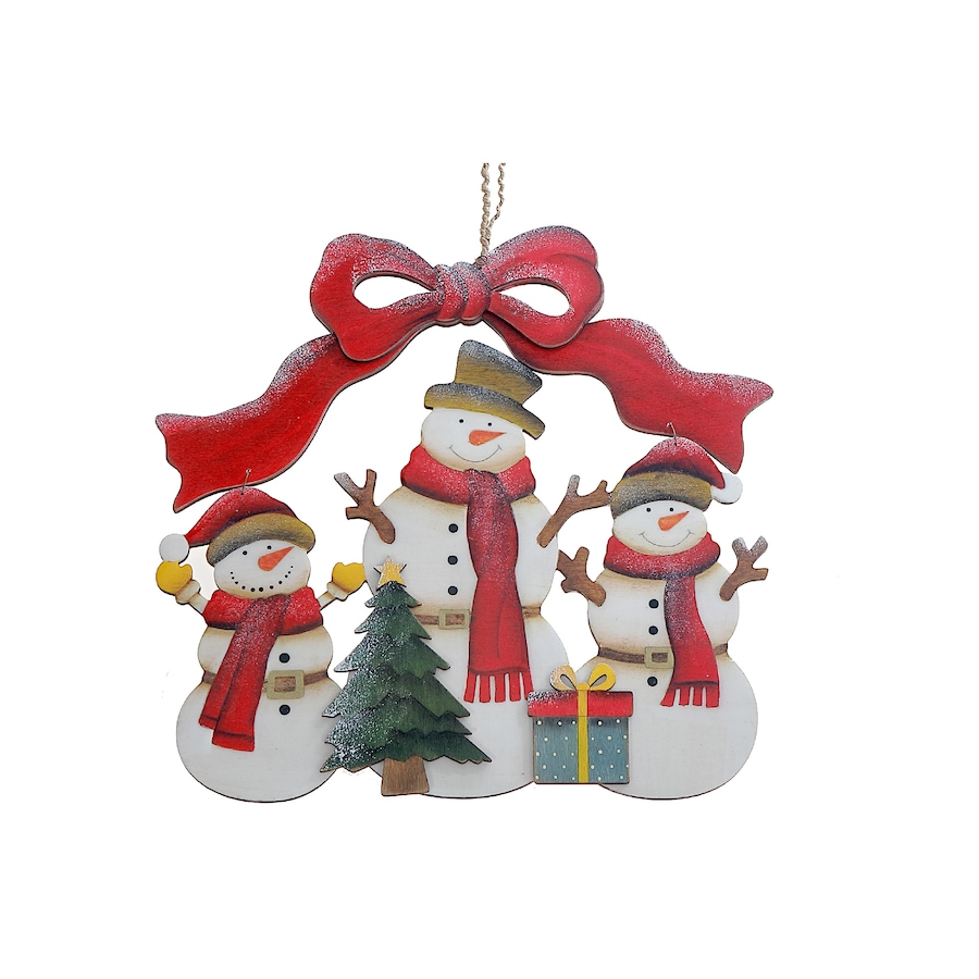 Image 737626.jpg, Product 737-626 / Price $34.99, IH Casa Décor Wooden Glossy Triple Snowman with Bow Hanger from IH Casa Decor on TSC.ca's Home & Garden department