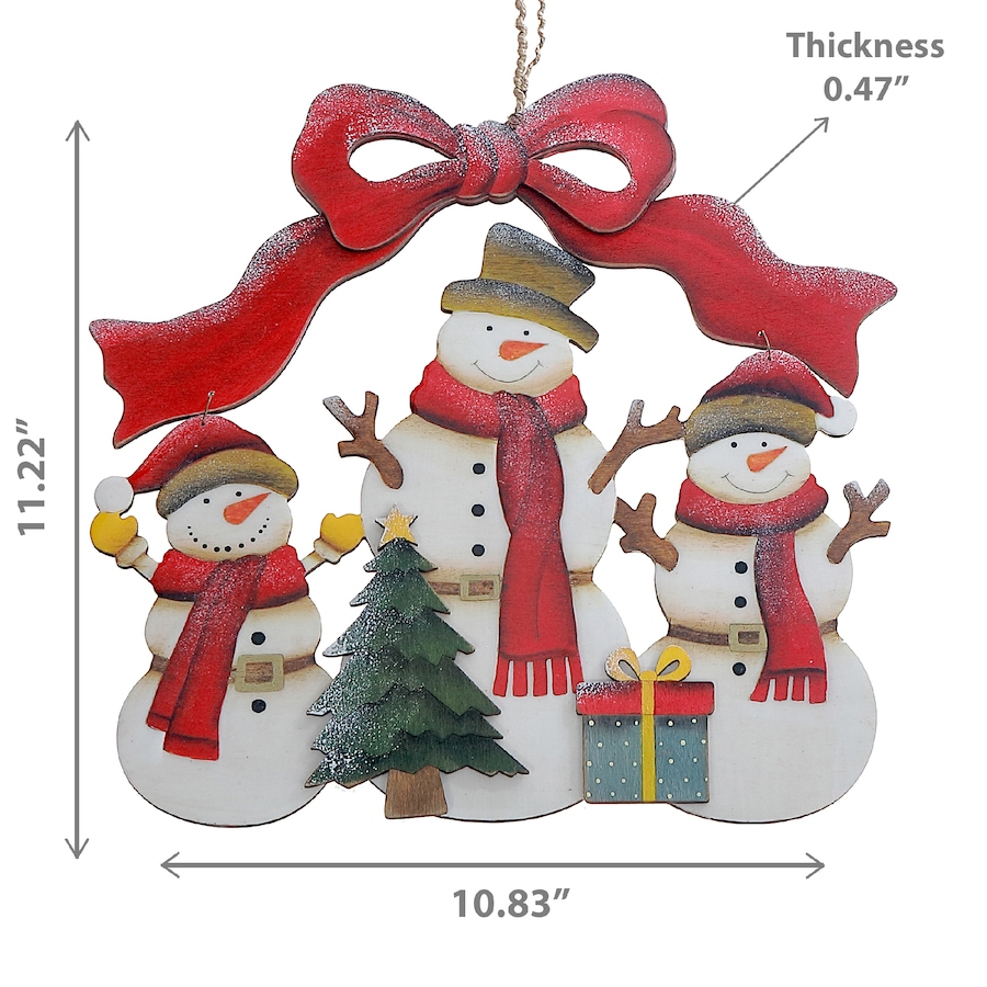 Image 737626_ALTMORE2.jpg, Product 737-626 / Price $34.99, IH Casa Décor Wooden Glossy Triple Snowman with Bow Hanger from IH Casa Decor on TSC.ca's Home & Garden department