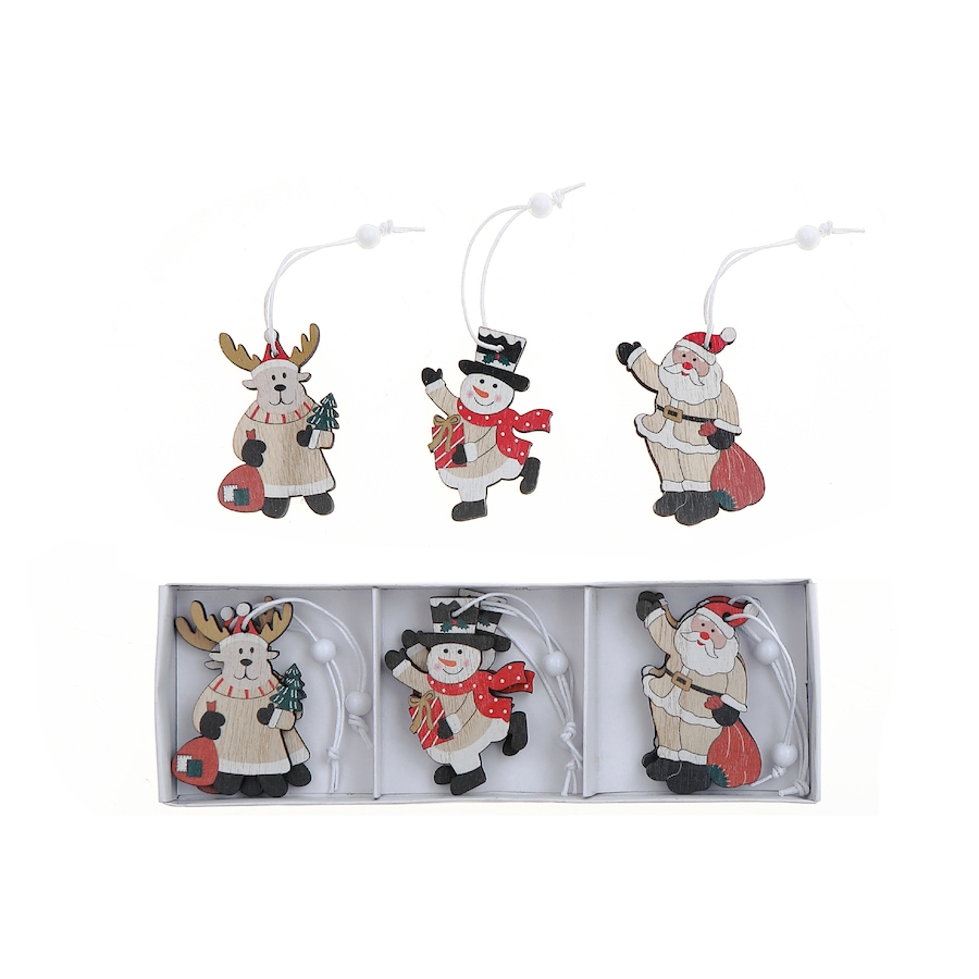 Image 737640.jpg, Product 737-640 / Price $24.99, IH Casa Décor 12-Pack Wooden Christmas Ornaments from IH Casa Decor on TSC.ca's Home & Garden department