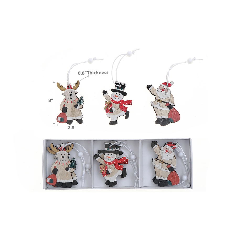 Image 737640_ALTMORE2.jpg, Product 737-640 / Price $24.99, IH Casa Décor 12-Pack Wooden Christmas Ornaments from IH Casa Decor on TSC.ca's Home & Garden department