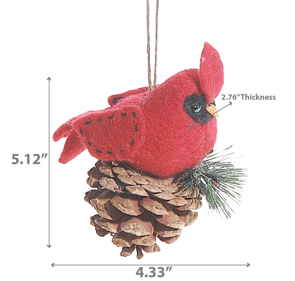 Image 737673_ALTMORE3.jpg, Product 737-673 / Price $64.99, IH Casa Décor Wool Hanging Ornament (cardinal, set of 6) from IH Casa Decor on TSC.ca's Home & Garden department
