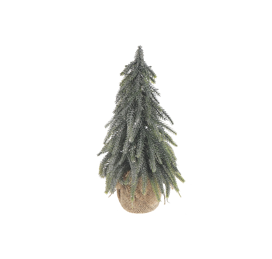 Image 737686.jpg, Product 737-686 / Price $24.99, IH Casa Décor Pine Tree with Burlap Base (11", silver glitter) from IH Casa Decor on TSC.ca's Home & Garden department
