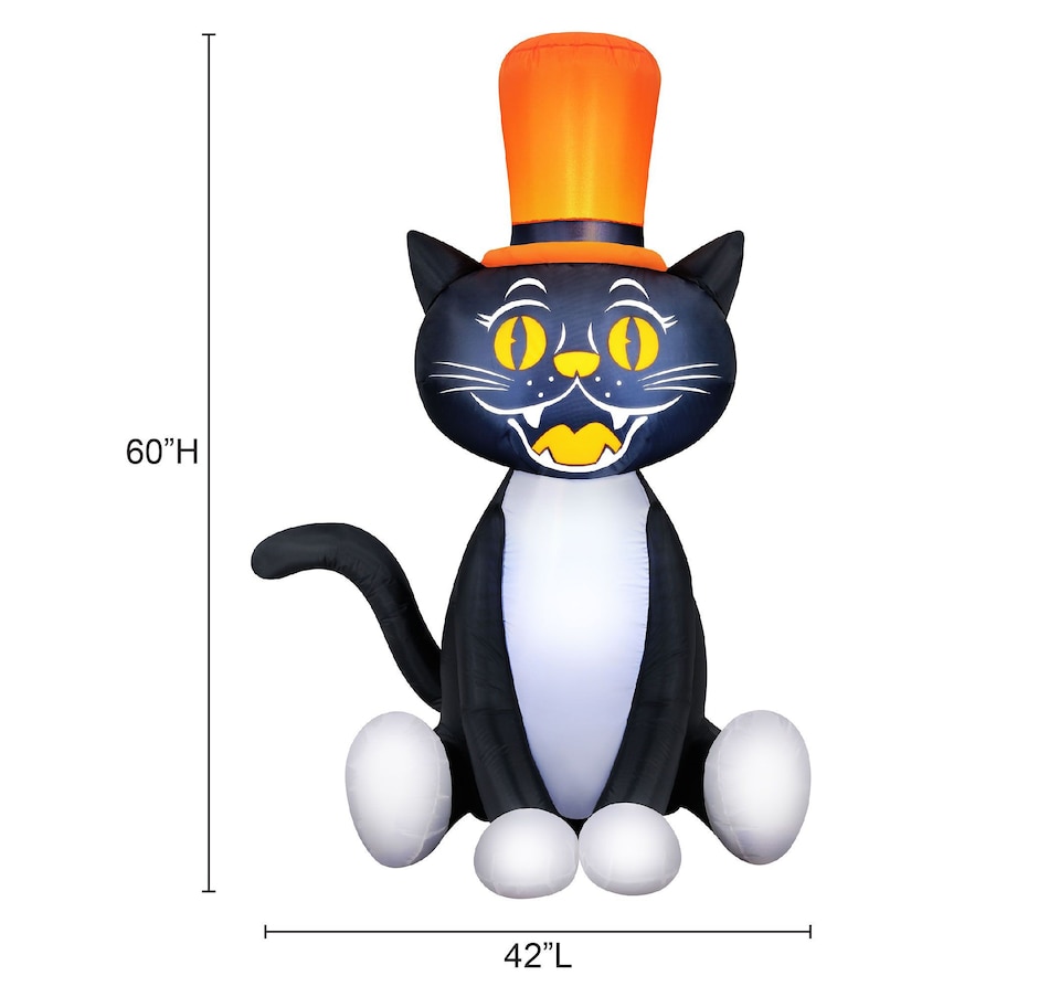 Image 737739_ALTMORE7.jpg, Product 737-739 / Price $59.99, Occasions Halloween 5' Inflatable Black Cat with Top Hat from Occasions on TSC.ca's Home & Garden department