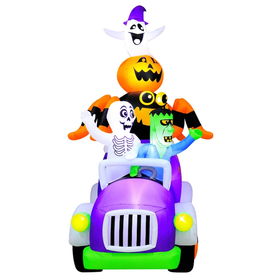 Image 737744_ALTMORE1.jpg, Product 737-744 / Price $269.99, Occasions Halloween 10.5' Inflatable Halloween Truck with Skeleton, Frankenstein, Spider, Pumpkin and Ghost from Occasions on TSC.ca's Home & Garden department