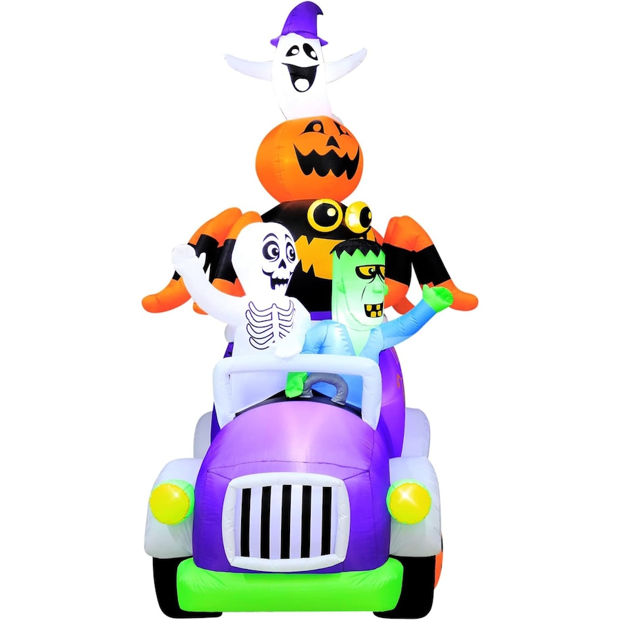 Image 737744_ALTMORE5.jpg, Product 737-744 / Price $269.99, Occasions Halloween 10.5' Inflatable Halloween Truck with Skeleton, Frankenstein, Spider, Pumpkin and Ghost from Occasions on TSC.ca's Home & Garden department