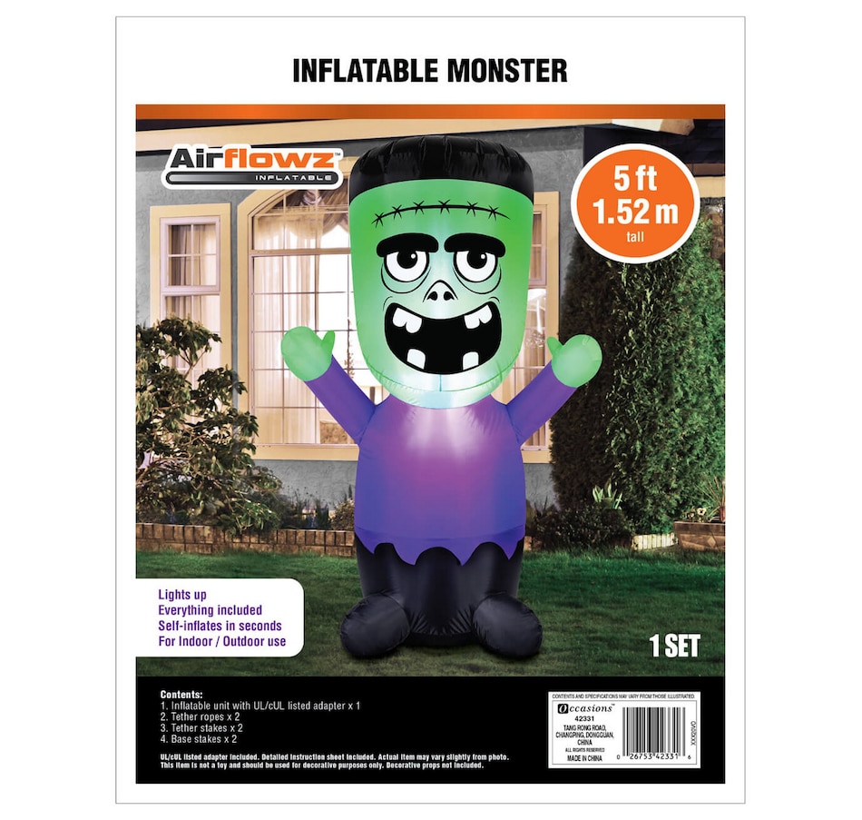 Image 737746_ALTMORE7.jpg, Product 737-746 / Price $43.99, Occasions Halloween 5' Inflatable Baby Frankenstein Monster from Occasions on TSC.ca's Home & Garden department