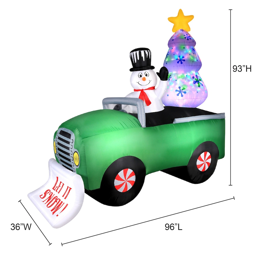 Image 737750_ALTMORE4.jpg, Product 737-750 / Price $149.99, Occasions Christmas 8' Inflatable Snowman in Snow Truck from Occasions on TSC.ca's Home & Garden department